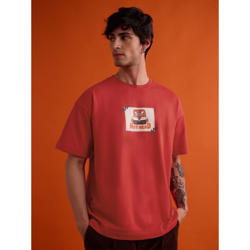 The Souled Store Official Inside Out: Anger Men Oversized T-Shirt (XL)