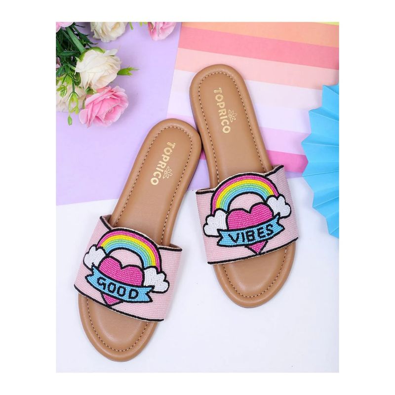 Toprico Good Vibes Beads Embroidered Pink Flat (EURO 36)