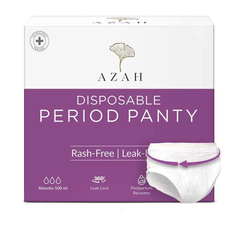 Azah Period Panty Pad 5X Super Absorbent Panties S-M 24-27 inch - Pack of 4