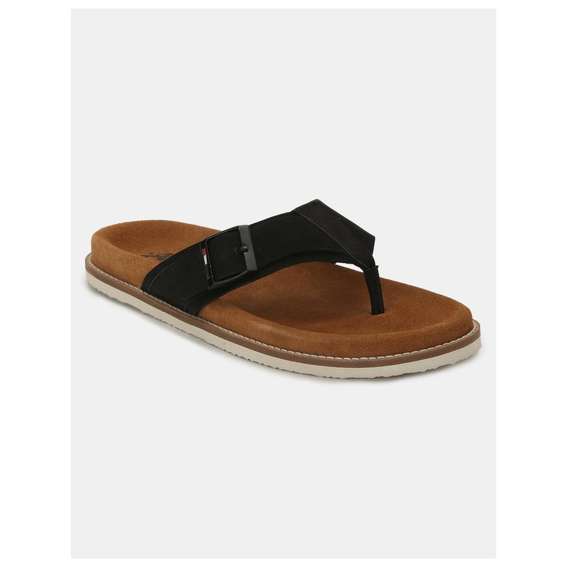 U.S. POLO ASSN. Mens Black USPA RANGER Stylish Sliders Sandals (UK 10)