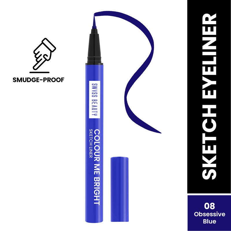 Swiss Beauty Colour Me Bright Sketch Eyeliner - 08 Obsessive Blue