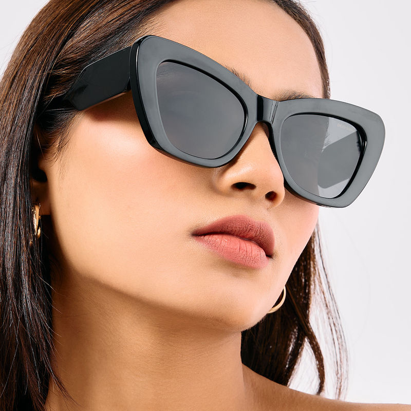 Thick Frame Cat Eye Sunglasses With Coffee Black Lenses main image 1