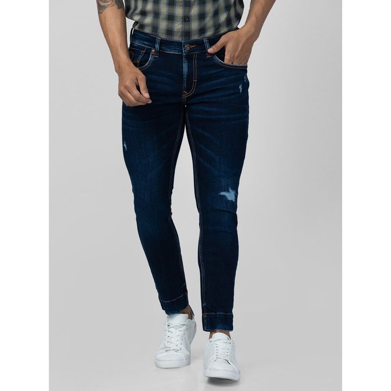 Spykar Men Dark Blue Cotton Slim Fit Tapered Length Jeans (Kano): Buy ...