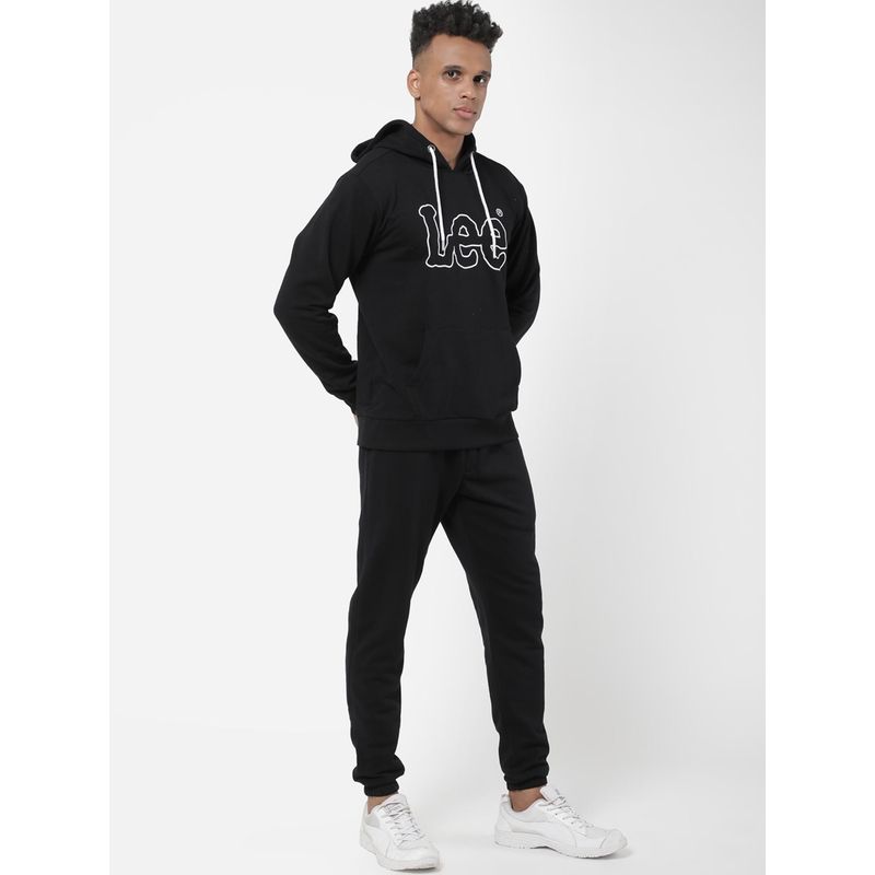 Lee Men Black Cotton Mid Rise Jogger (M)