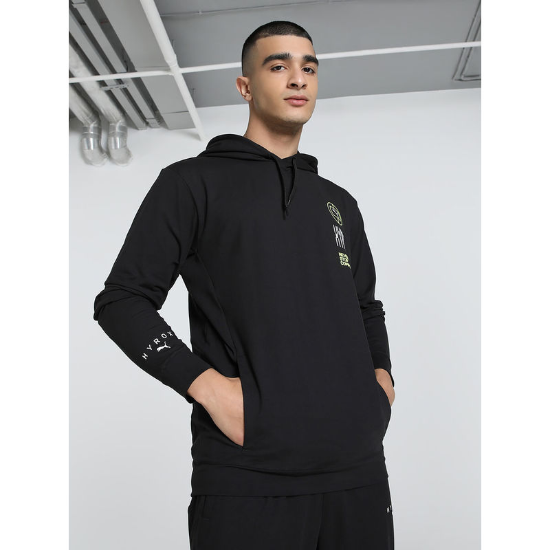 Puma Black Printed Regular Fit Hoodie (S)