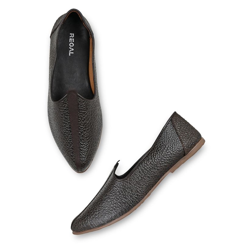 REGAL Brown Men Leather Mojris (UK 6)