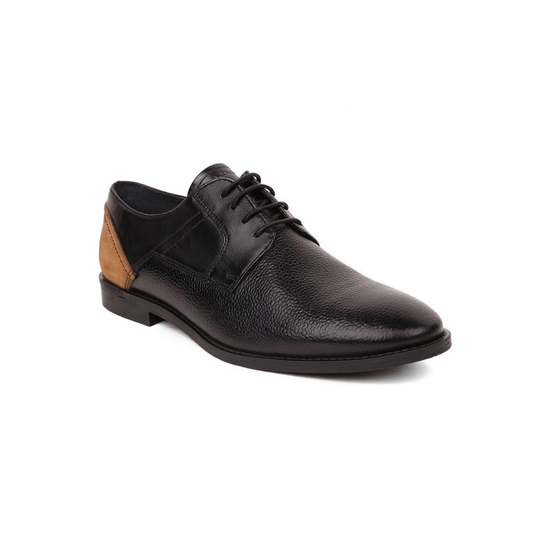 MASABIH Black Leather Laceup Derby Shoes (EURO 41)