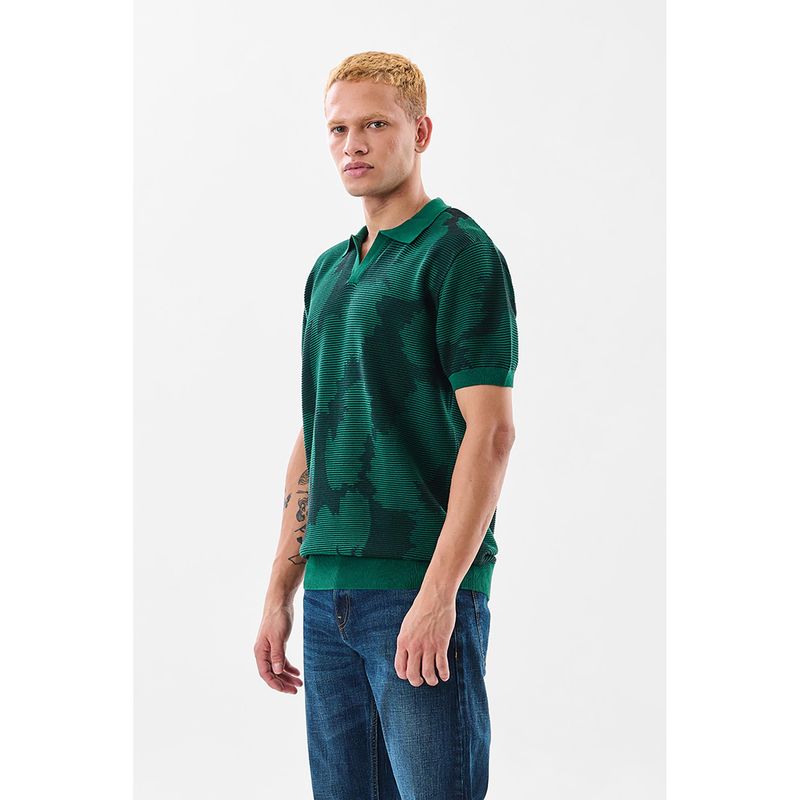 Snitch Men Green Cotton Regular Fit Polo T-Shirt (XS)