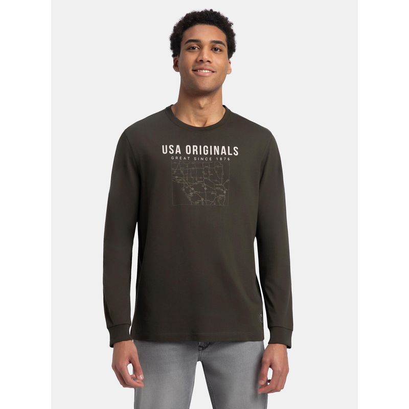 Jockey Us82 Men Super Combed Cotton Printed Round Neck T-Shirt - Insignia Blue (S)