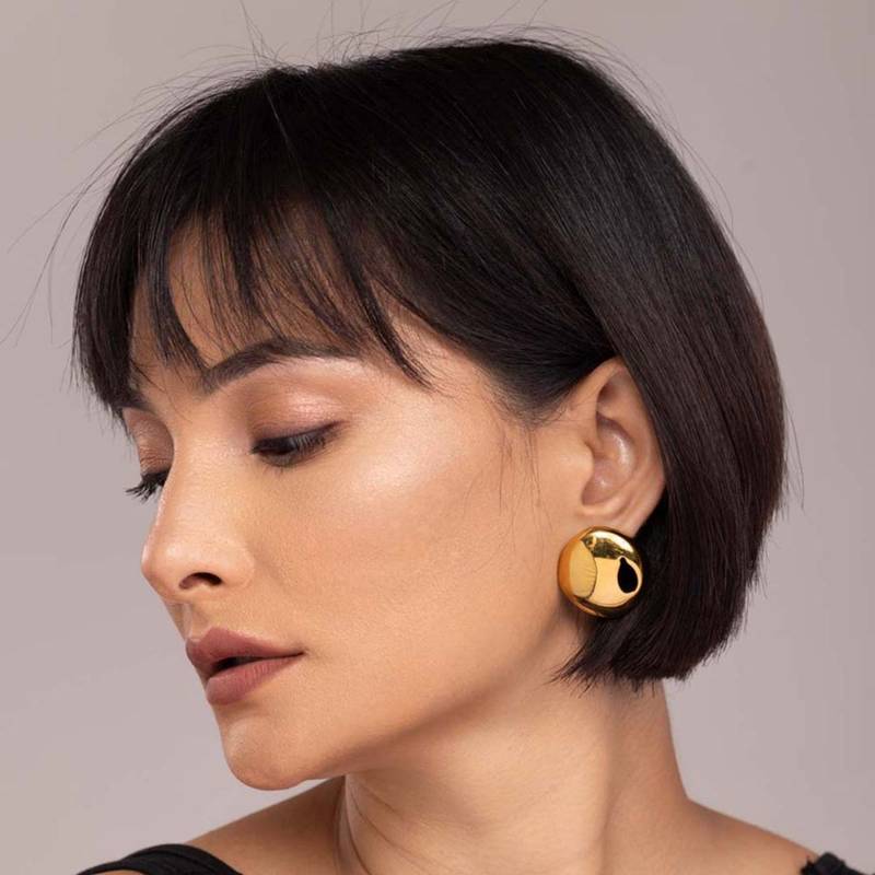Palmonas Chunky Stud Earrings Palmonas Ribbed Chunky Stud Earrings For Womens Waterproof Anti-Tarnish  · Eternz