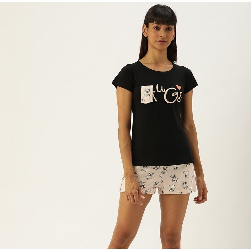 Clt.s Women Tshirt & Shorts Black Buy Clt.s Women Tshirt & Shorts