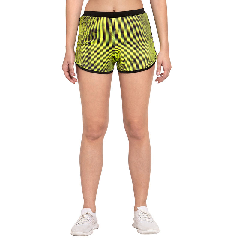 CUKOO Printed stretchable shorts for Women - Green (S)