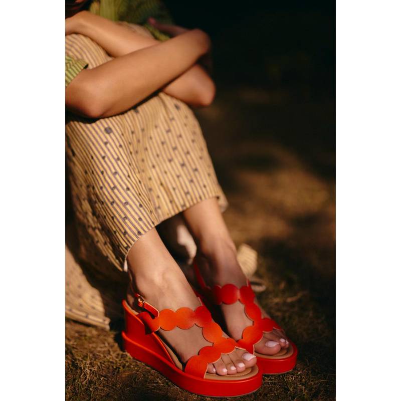 Vanilla Moon Oberoi Buckle Heels - Orange (EURO 38)