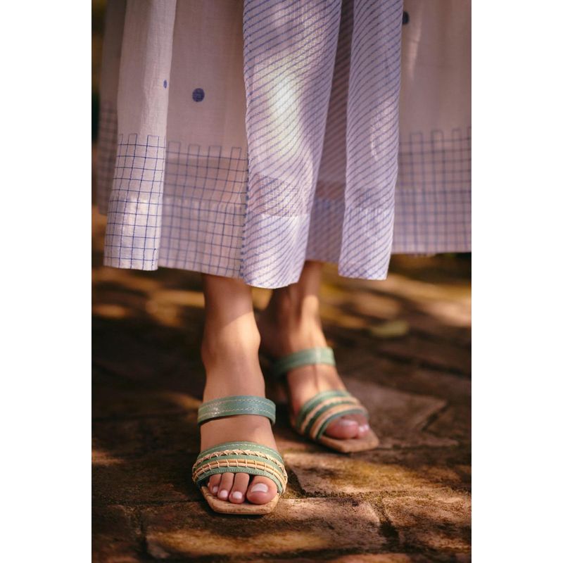 Vanilla Moon Ila Slip On Heels - Green (EURO 36)