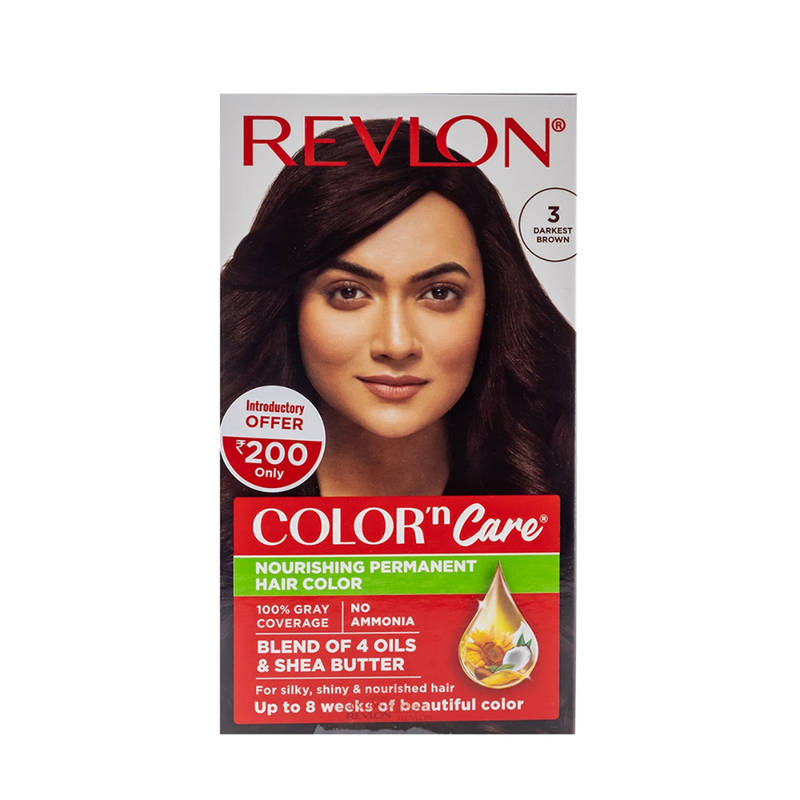 Revlon Color N Care Permanent Hair Color Cream - 3 Darkest Brown