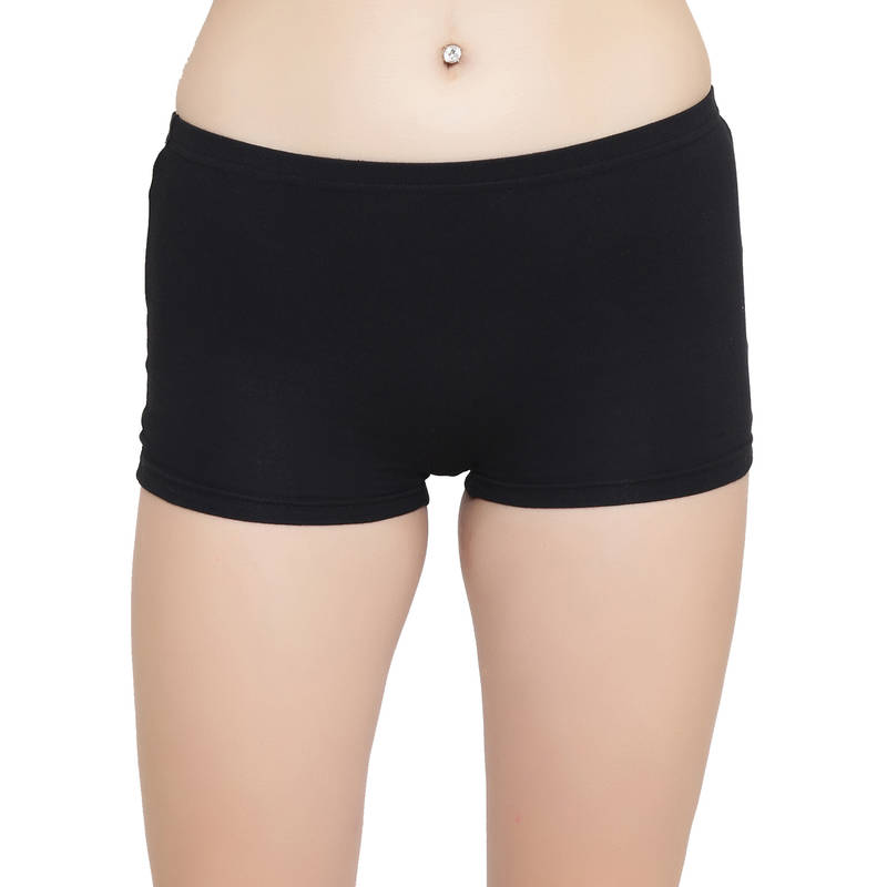 Leading Lady Everyday Cotton Boy Shorts High-rise Brief - Black (L)