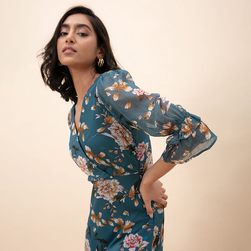 Twenty Dresses By Nykaa Fashion Wrapped In Ruffle Dress MultiColor