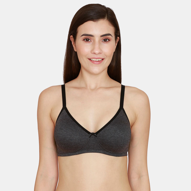 Zivame Beautiful Basics Double Layered Non Wired 3/4Th Coverage T-Shirt Bra - Black (32D)