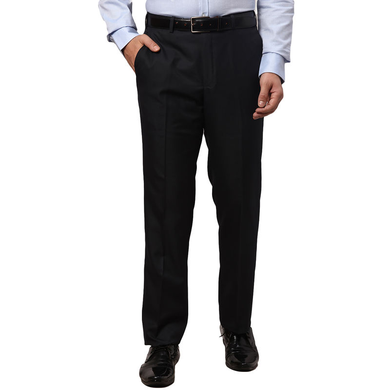 Park Avenue Slim Fit Solid Black Formal Trouser (30)