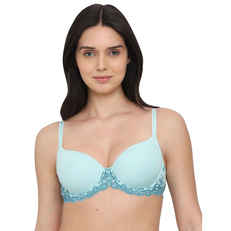 Wacoal Womens Embrace Lace Contour Padded Wired 3/4Th Cup Everyday Wear Bra - Aqua (34DD)