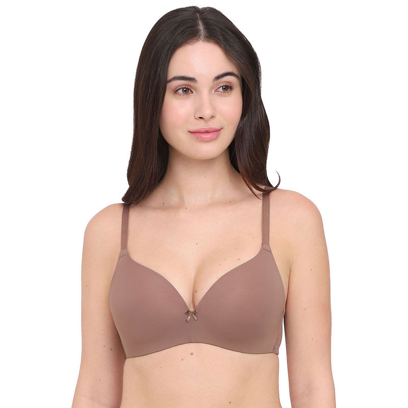 Wacoal Womens Basics Zoe Padded Non-Wired 3/4Th Cup Comfort Fit T-Shirt Bra - Brown (32DD)