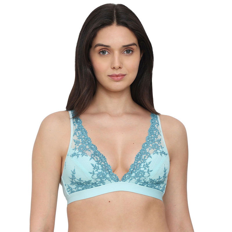 Wacoal Womens Embrace Lace Non Padded Non Wired 3/4Th Cup Bralette- Aqua (34)