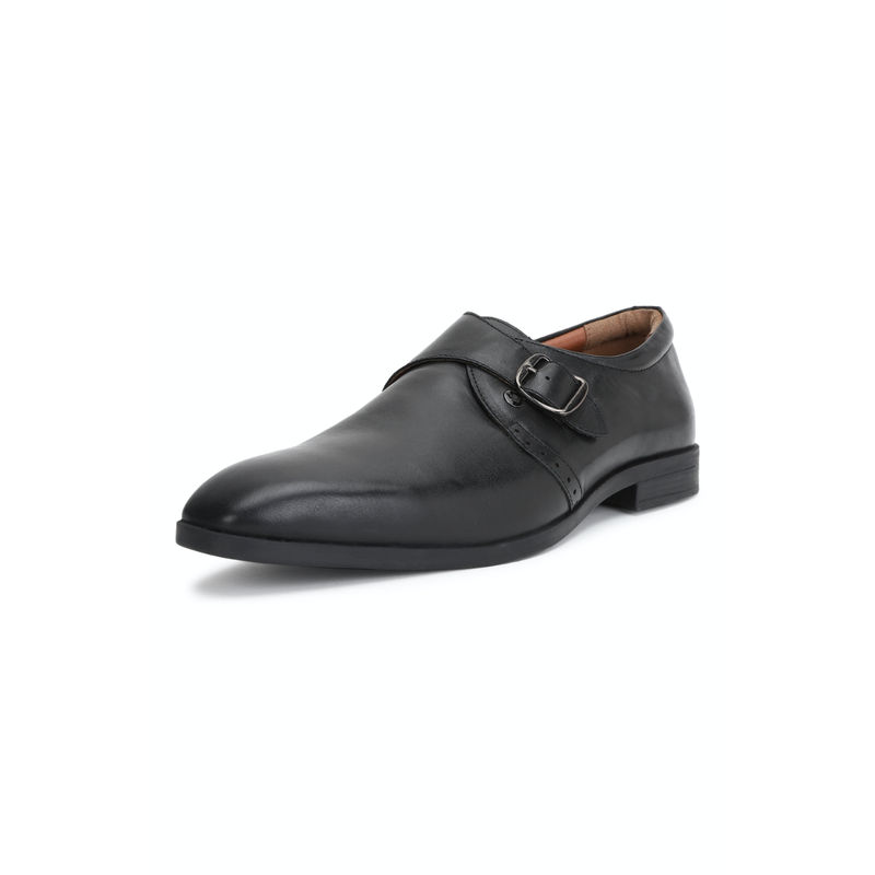 Louis Philippe Black Formal Monk Strap Shoes (UK 8)