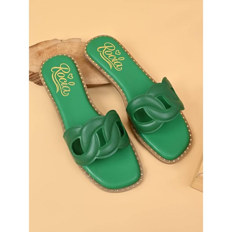 ROCIA Green Women Funky Cool Flats (EURO 36)