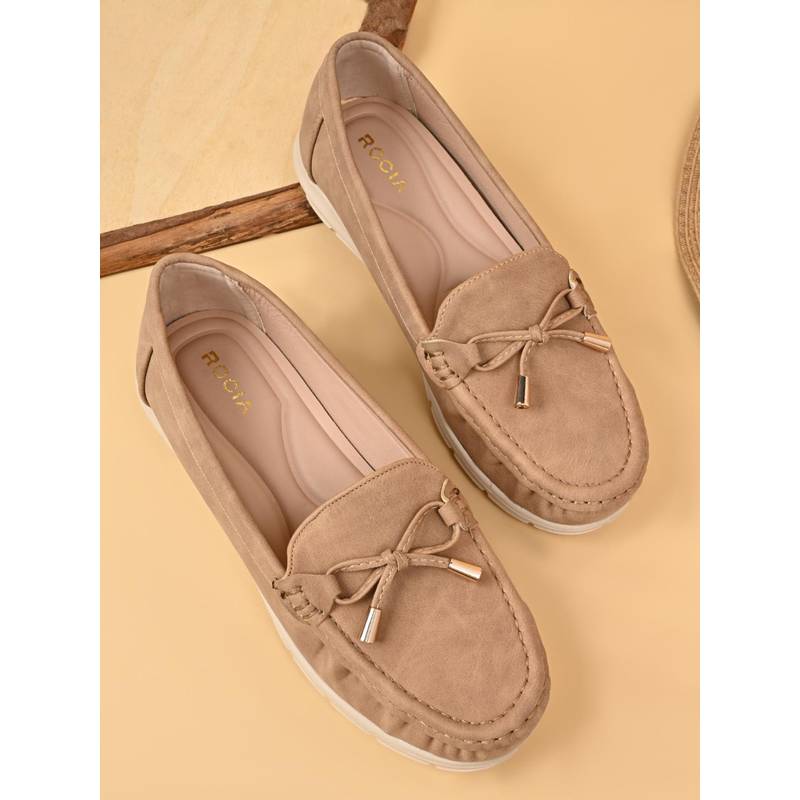 ROCIA Beige Women Smart Casual Moccasins (EURO 36)