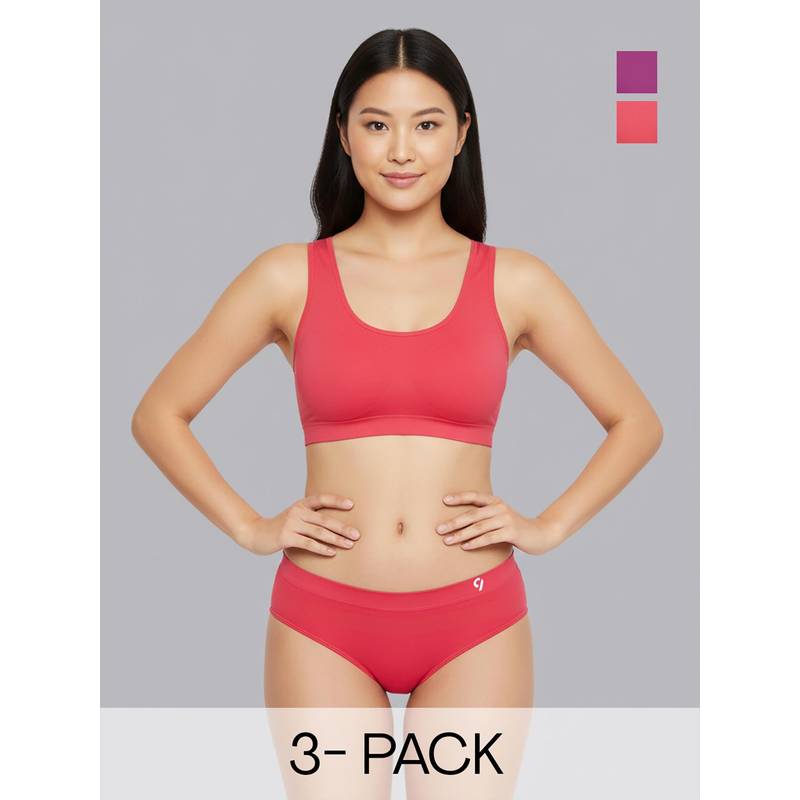 C9 Airwear Multi-Color Solid Polyamide Regular Briefs (Pack of 3) (L)