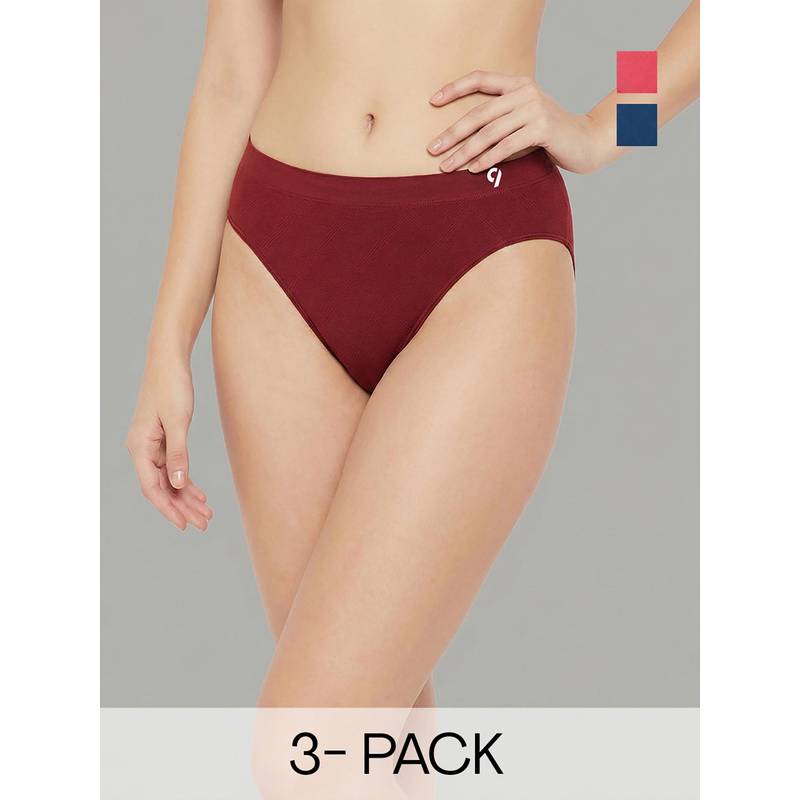 C9 Airwear Multi-Color Solid Polyamide Regular Briefs (Pack of 3) (XL)