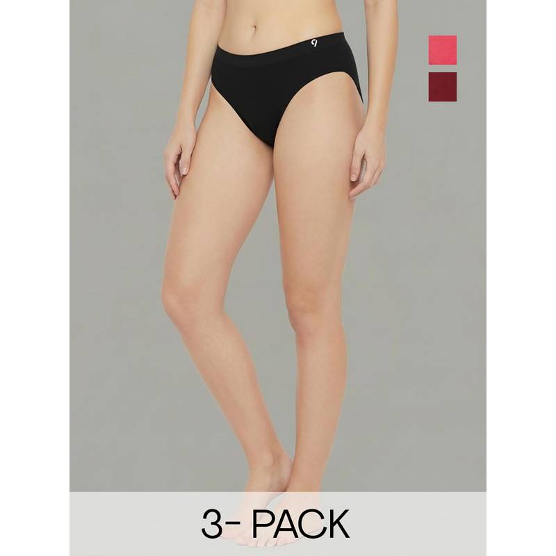 C9 Airwear Multi-Color Solid Polyamide Regular Briefs (Pack of 3) (XL)