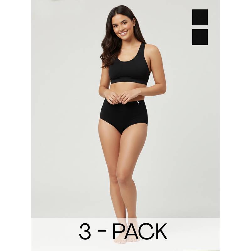 C9 Airwear Black Solid Polyamide Regular Hipsters (Pack of 3) (XL)