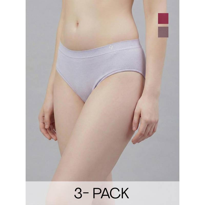 C9 Airwear Multi-Color Solid Polyamide Regular Briefs (Pack of 3) (L)
