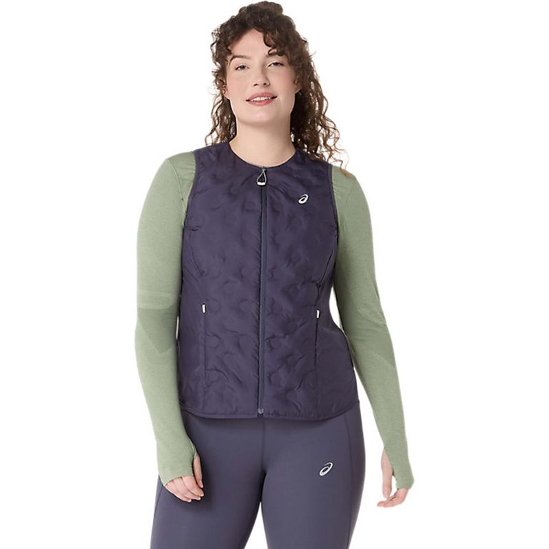 ASICS Women Indigo Fog Nagino Run Padded Jacket Gilet (XS)