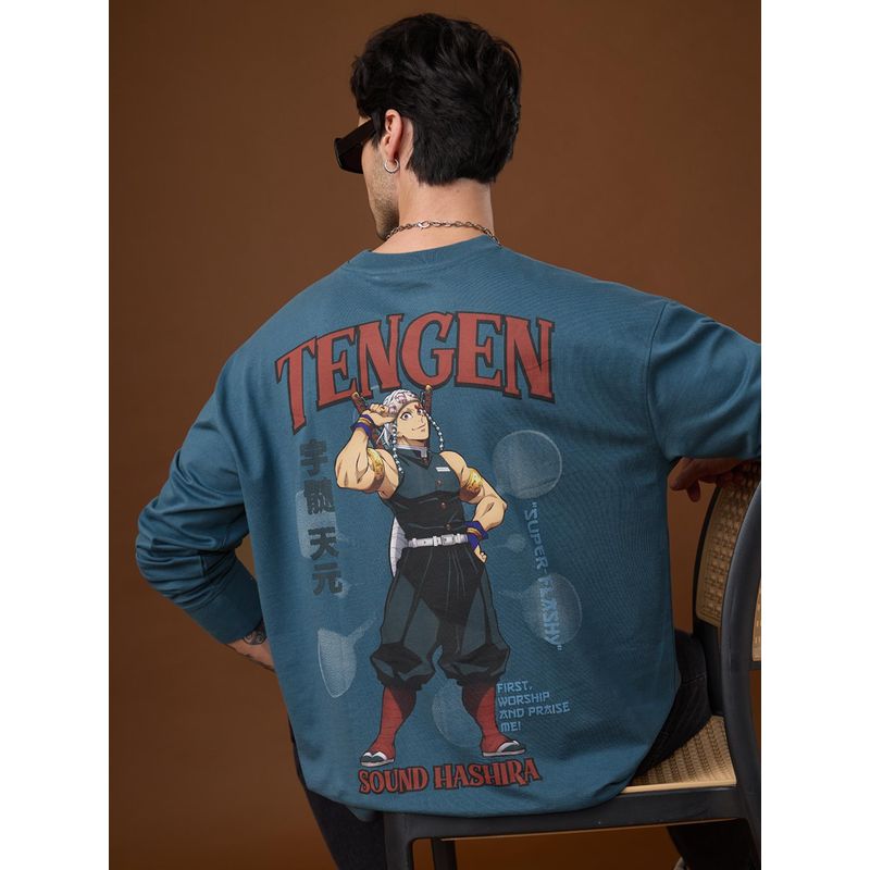 The Souled Store Official Demon Slayer: Tengen Mens Oversized Full Sleeve T-Shirt (M)