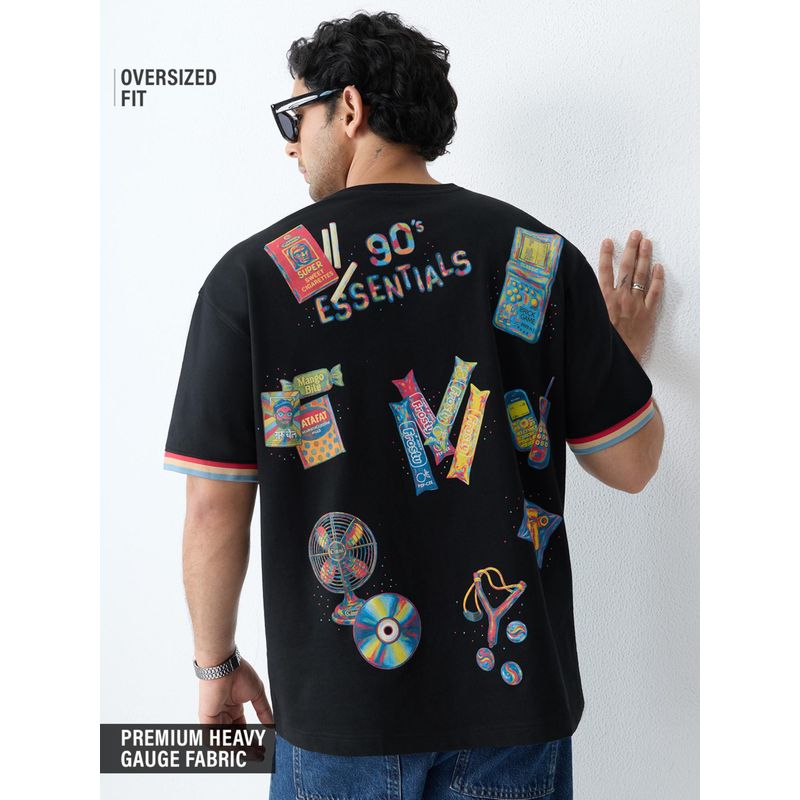 The Souled Store Flashback Fits: 90's Essentials Mens Oversized T-Shirt (M)