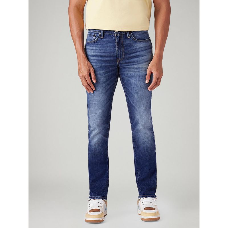 Levi's Men 511 Blue Slim Fit Mid Rise Linen Jeans (32)