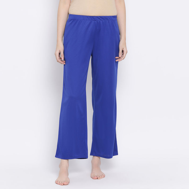 Clovia Chic Basic Pyjama in Blue-Cotton Rich (L)