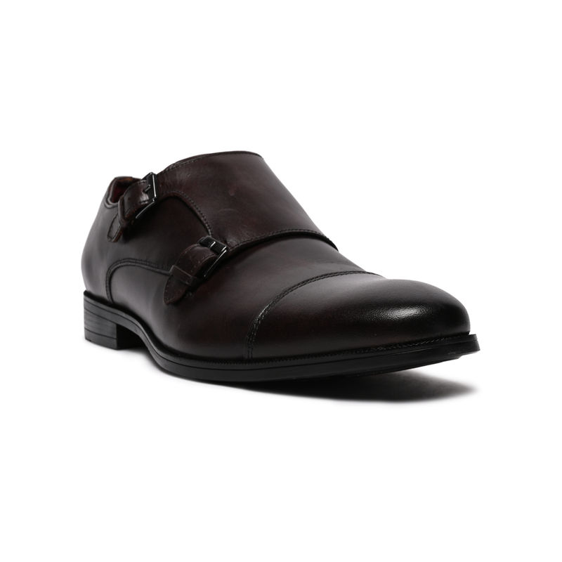 Aldo Men Dark Brown Formal Monk Strap Shoes (UK 8)