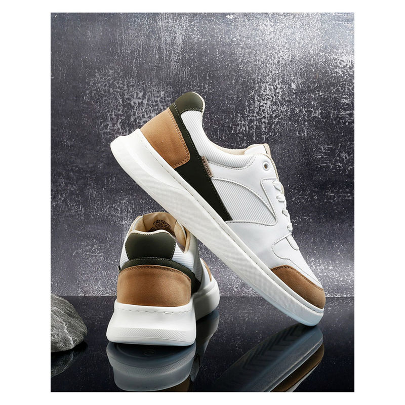 Bacca Bucci Zypher Men Low-Top Oasis White & Tan Sneakers (UK 6)