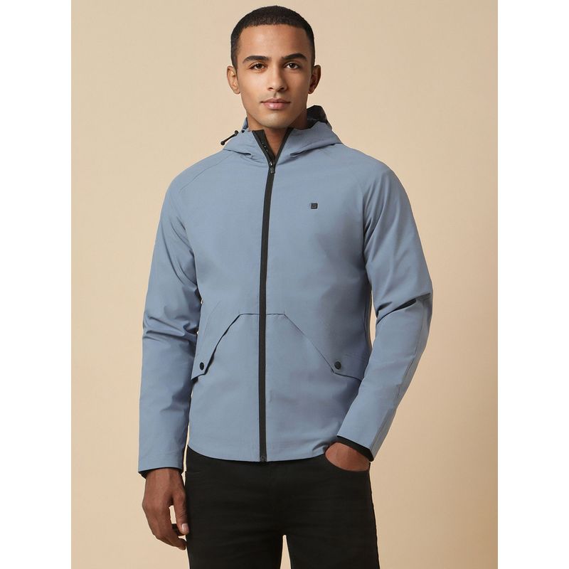 Allen Solly Men Blue Solid Full Sleeves Casual Jacket (L)