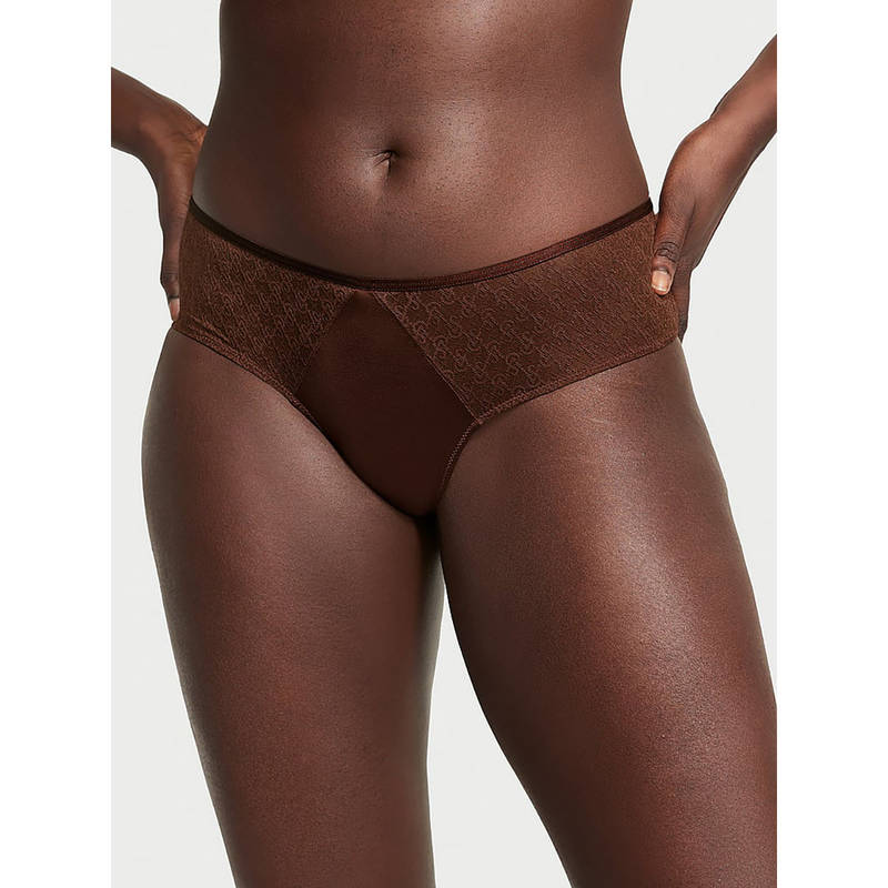 Victoria's Secret Brown Icon Lace Cheeky Panty (M)