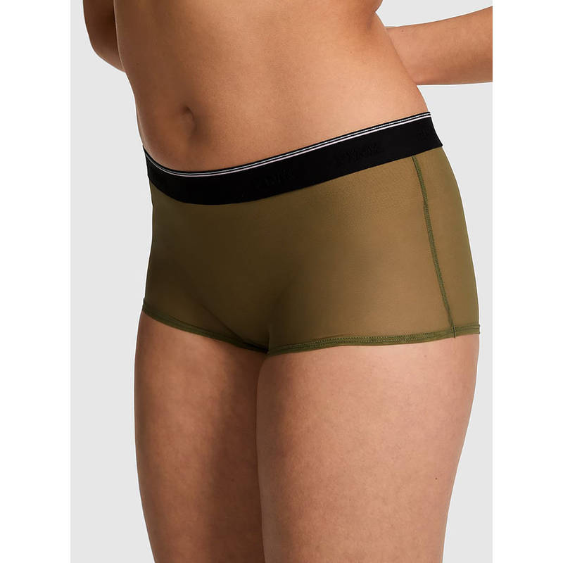 Victoria's Secret Green Logo Mesh Boyshort Panty (XS)