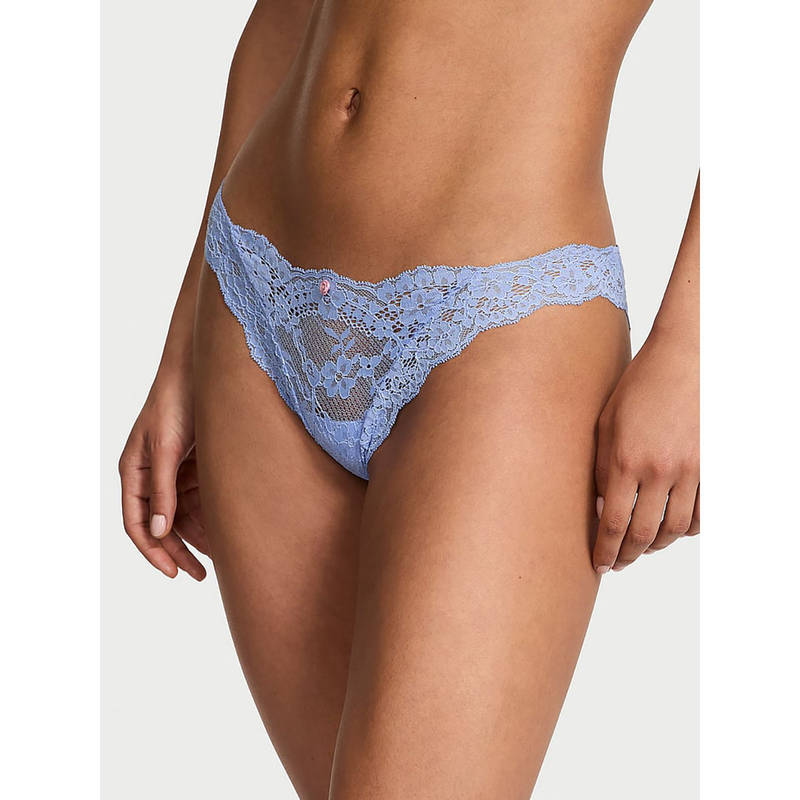 Victoria's Secret Blue Lace Bikini Panty (XS)