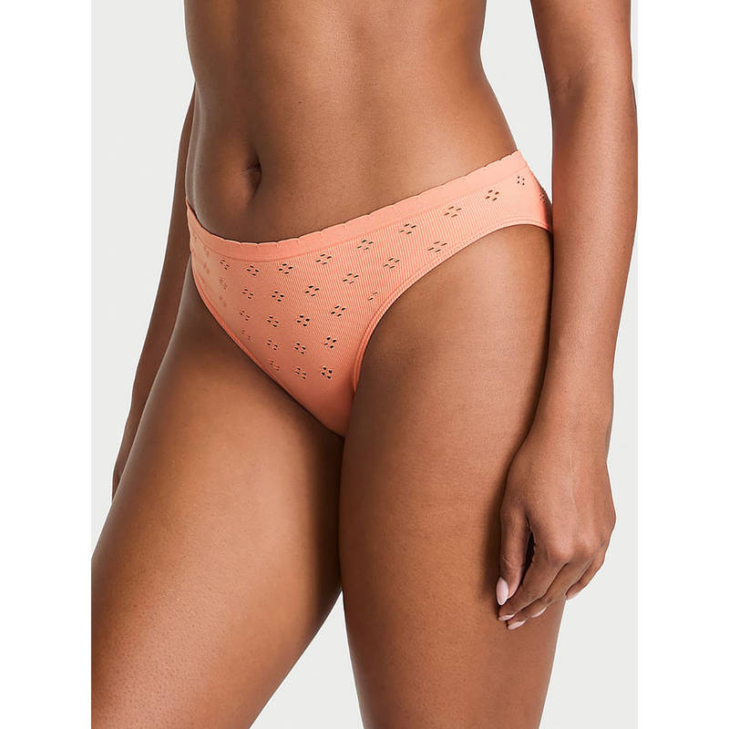 Victoria's Secret Orange Seamless Eyelet Bikini Panty (XS)
