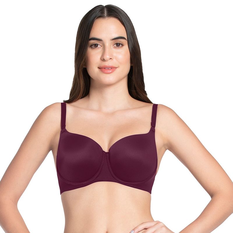 Amante Solid Padded Wired Full Coverage T-shirt Bra - Purple (36B)