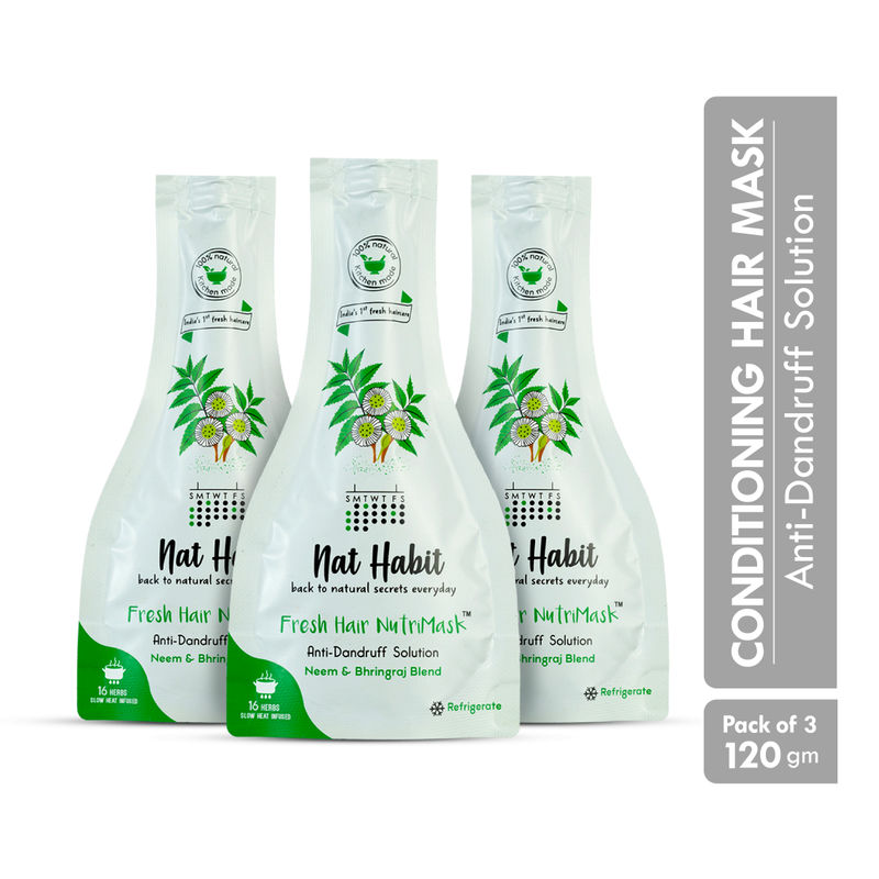 Nat Habit Neem Bhringraj Hair Mask with Vinegar and Peanut Protein for Dandruff & Itchiness Control