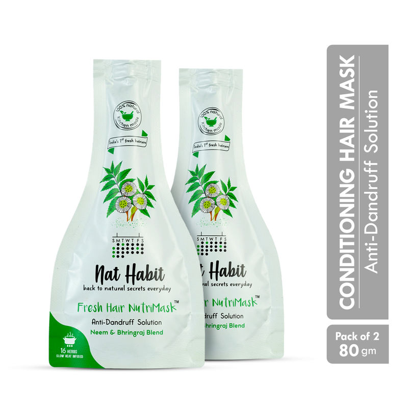 Nat Habit Neem Bhringraj Hair Mask with Vinegar and Peanut Protein for Dandruff & Itchiness Control