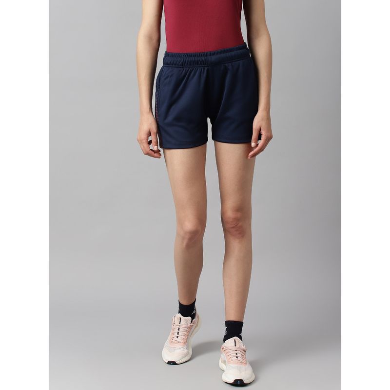 Alcis Women Navy Blue Anti Static Soft Touch Slim Fit Training Shorts (L)